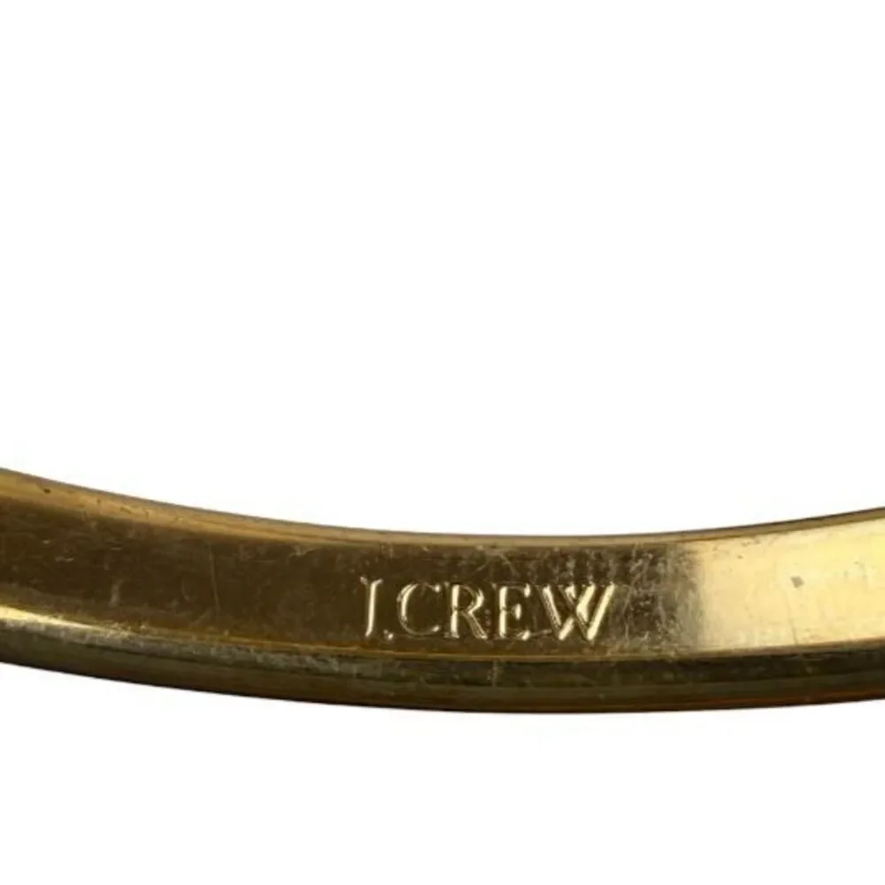 J. Crew Color Block Enamel Stacking Bangle Bracelet Gold Tone Navy Yellow Ivory